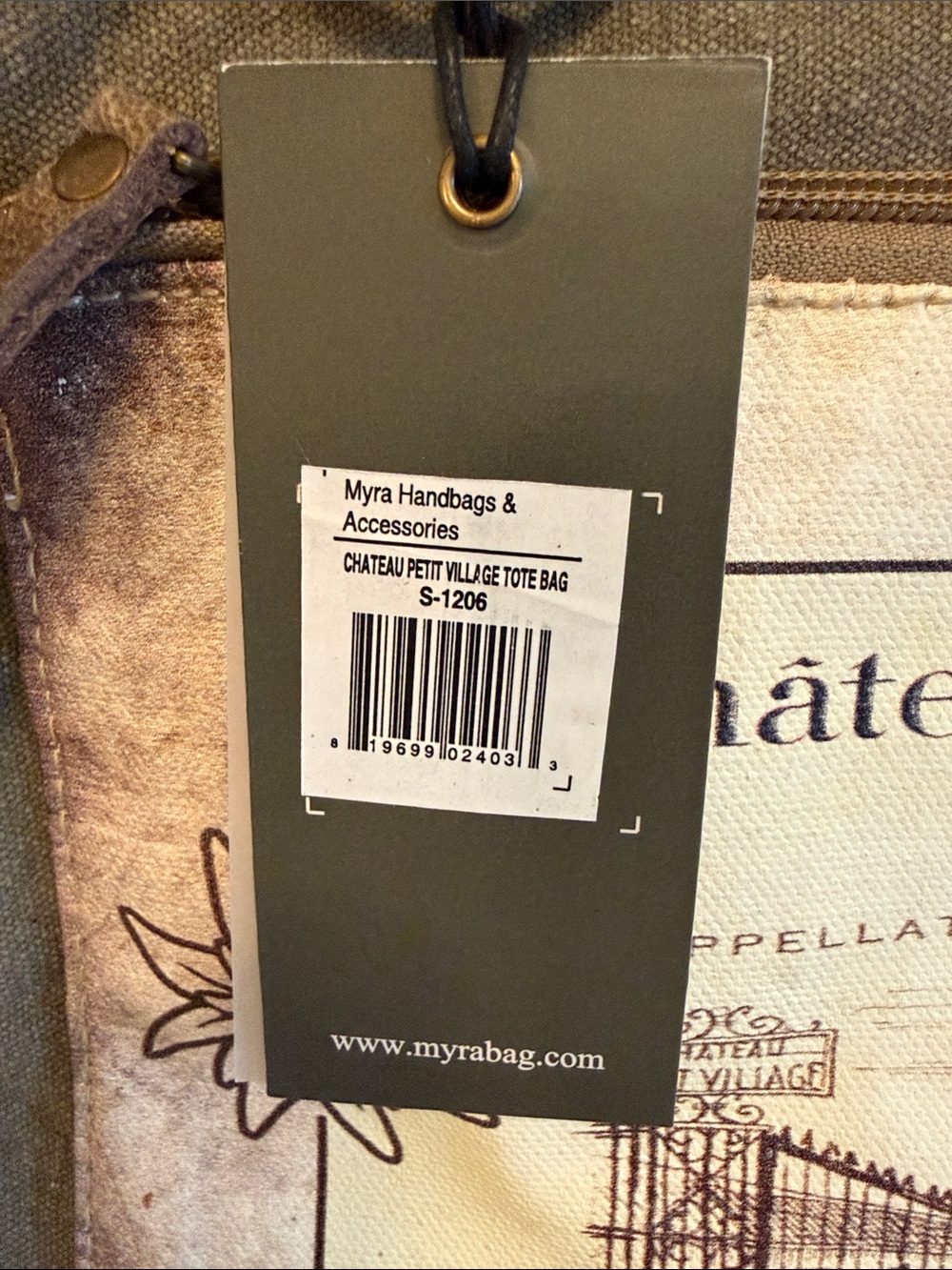 Myra Bag Chateau Petit Village Canvas Tote - Picture 2 of 13